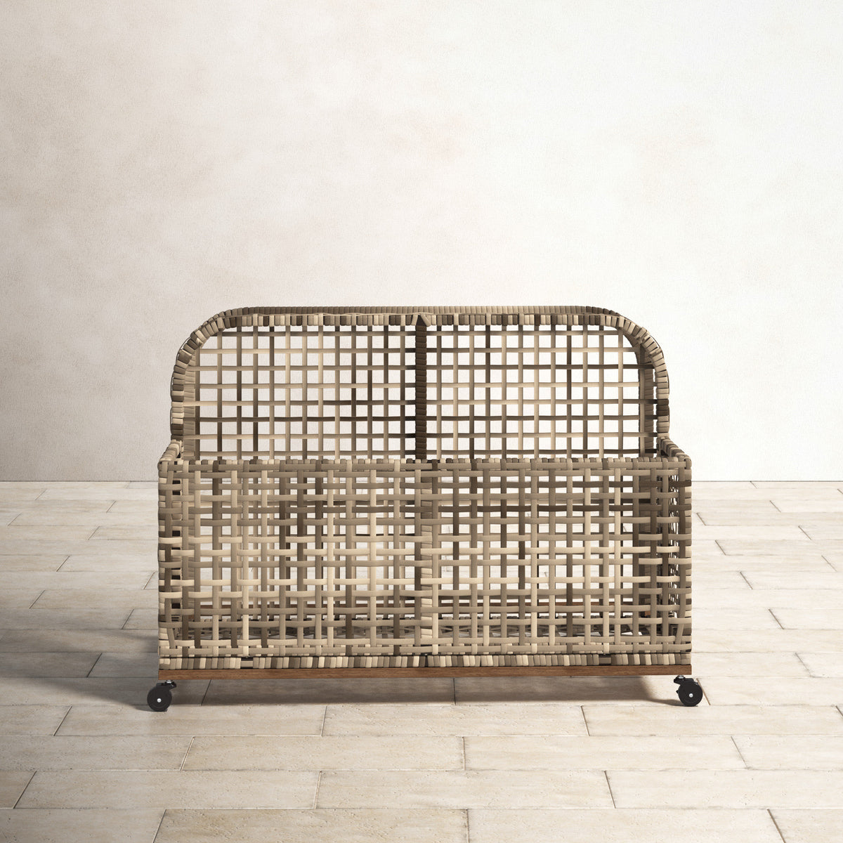 Broughton Water Resistant Metal Towel Valet with Wheels in Distressed Gray/Brown