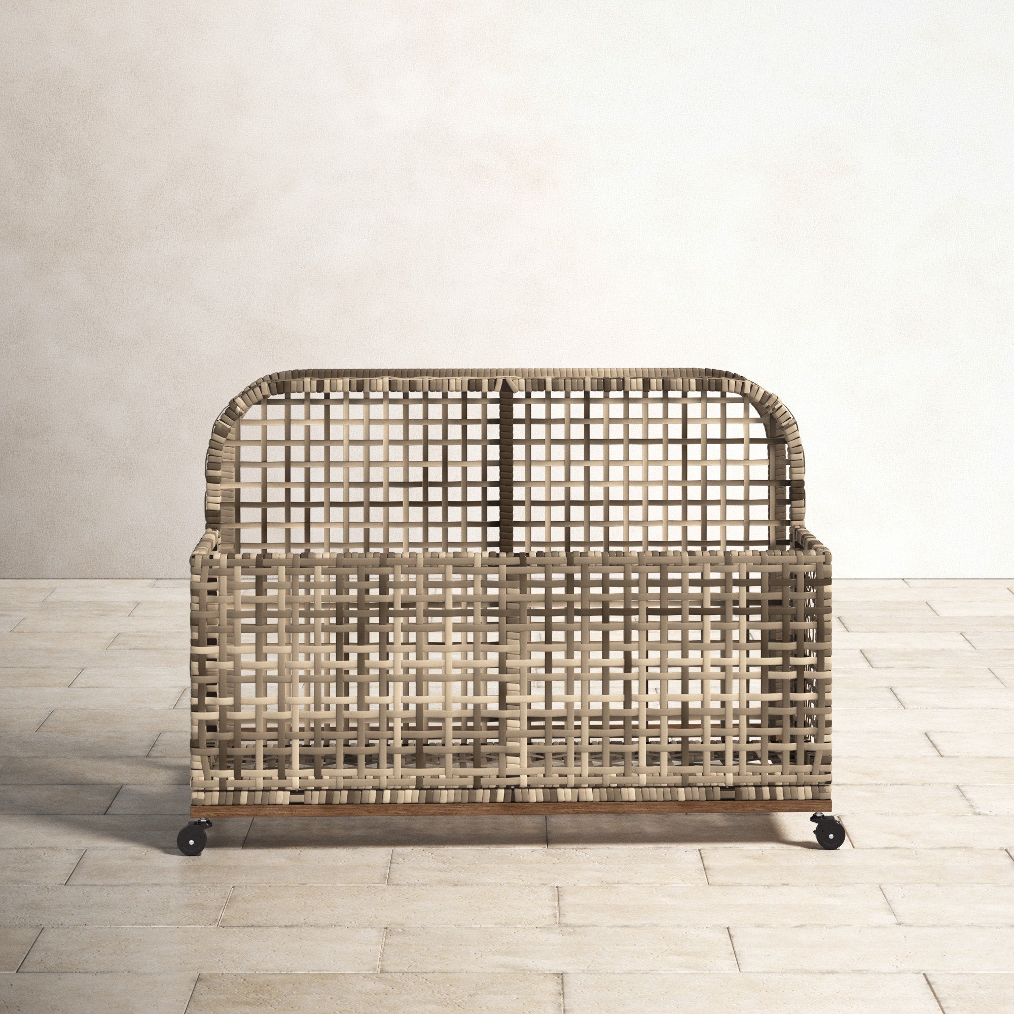 Broughton Water Resistant Metal Towel Valet with Wheels in Distressed Gray/Brown