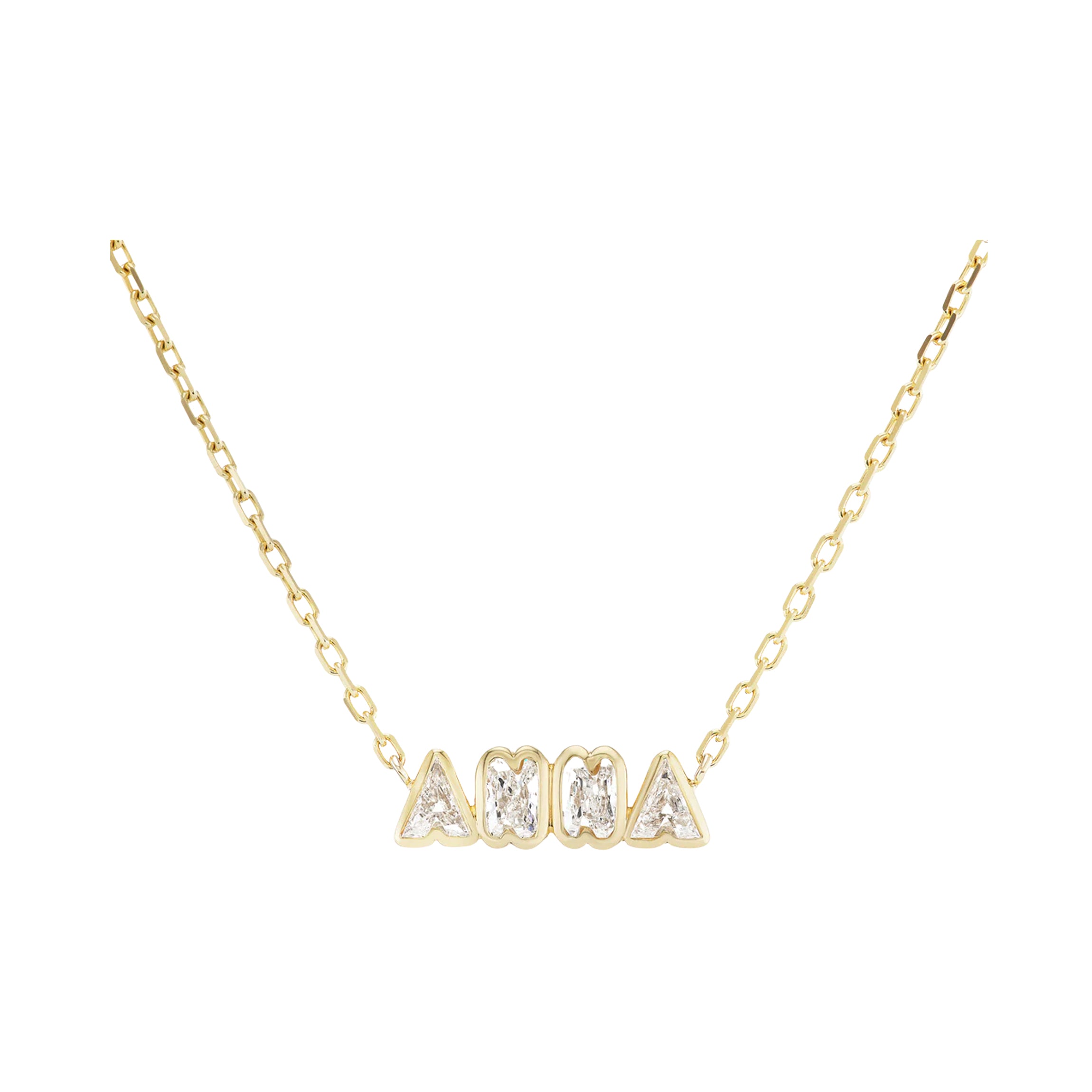 Bubble Bezel Diamond Name Necklace
