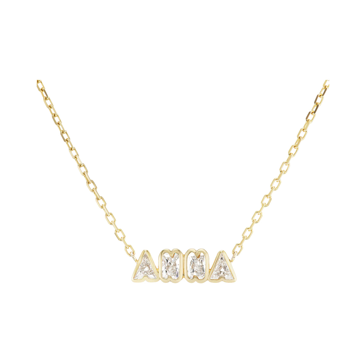 Bubble Bezel Diamond Name Necklace