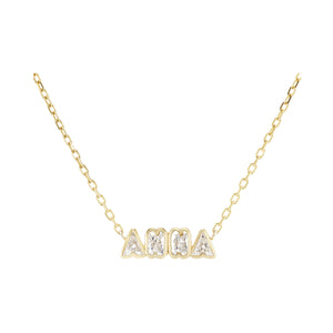 Bubble Bezel Diamond Name Necklace