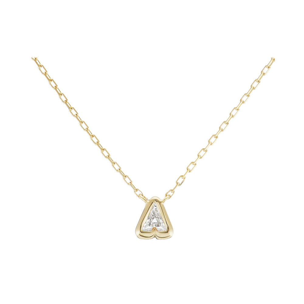 Bubble Bezel Necklace with White Diamond Letter