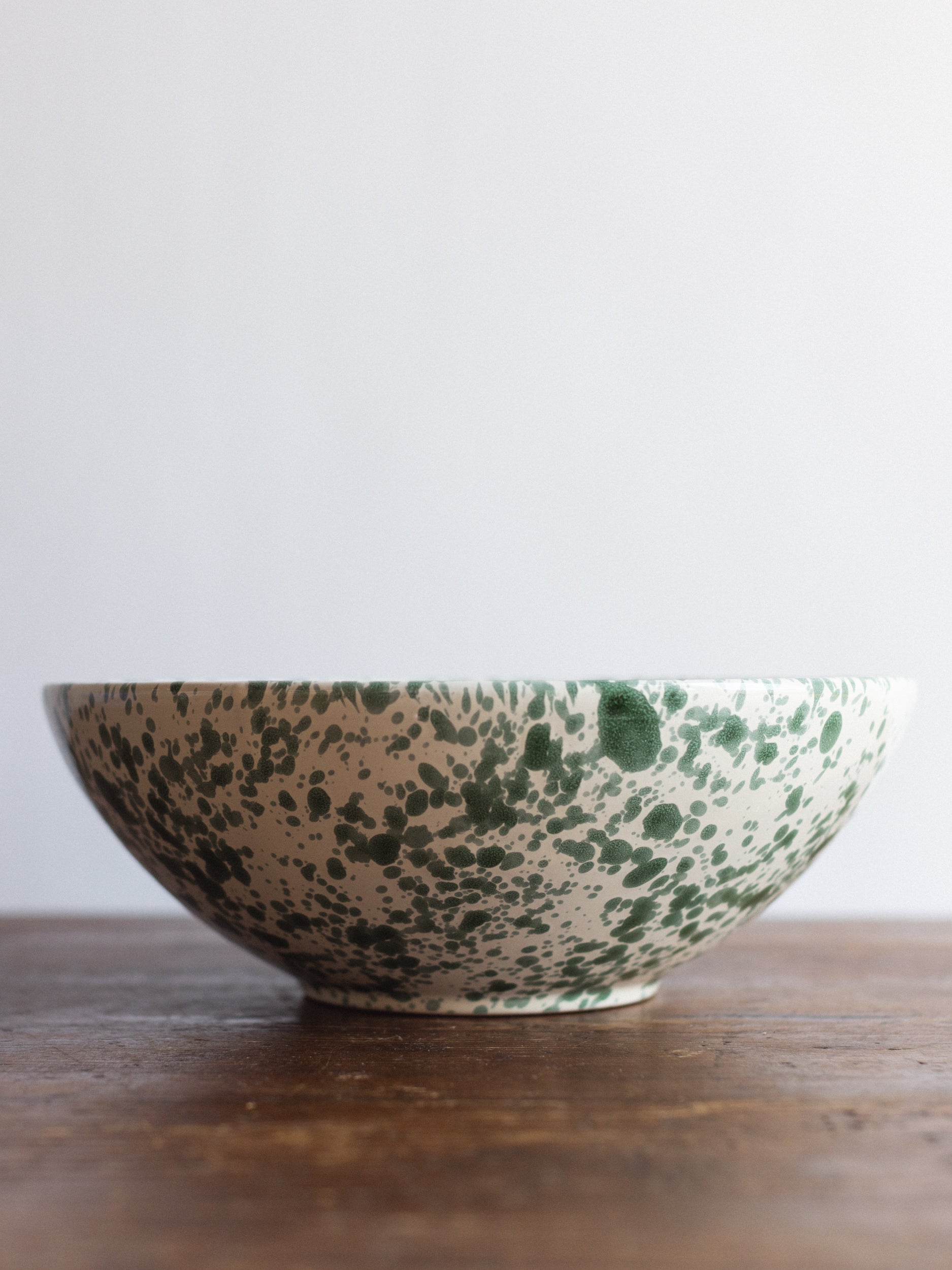 Ceramic Splatter Large Serving Bowl - Green