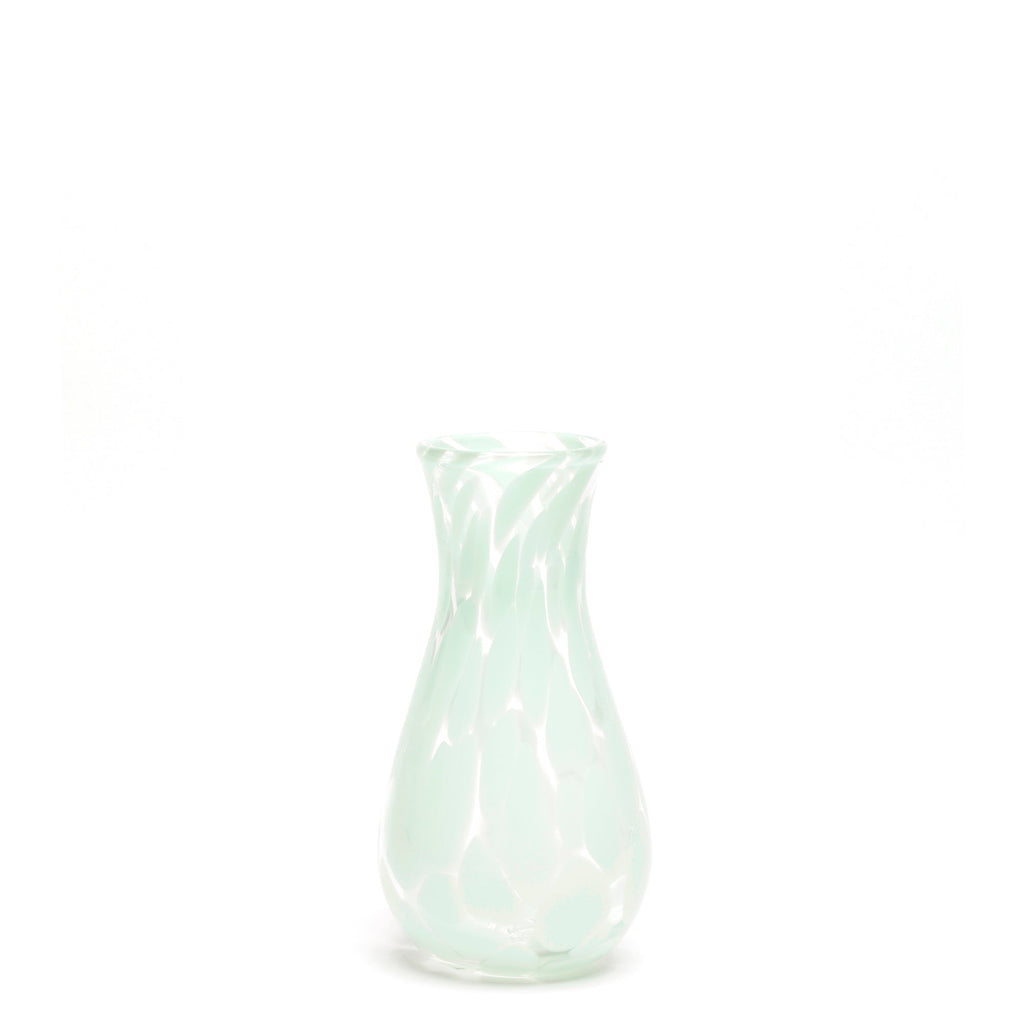 Seafoam Green/Transparent Spotted Bud Vase