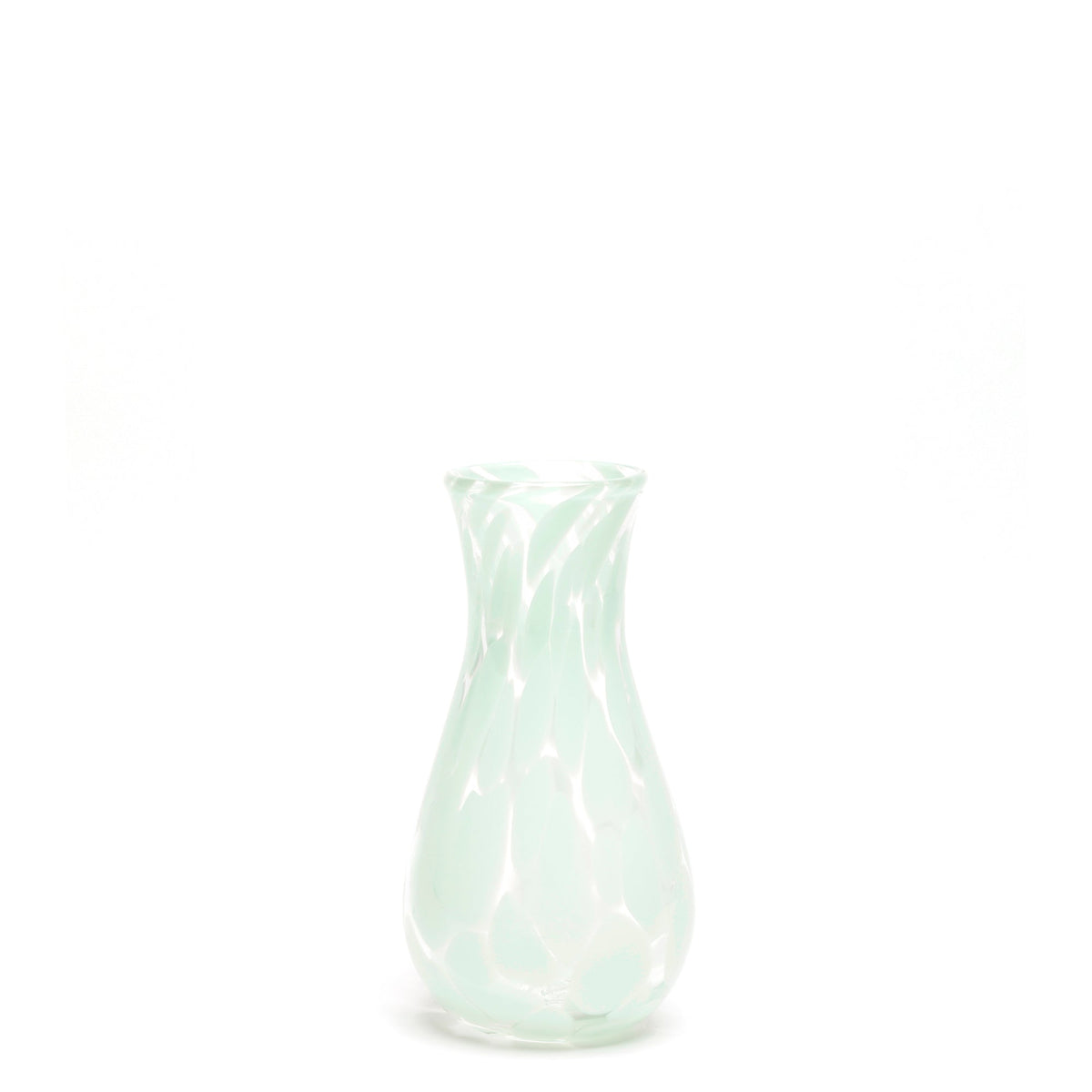 Seafoam Green/Transparent Spotted Bud Vase