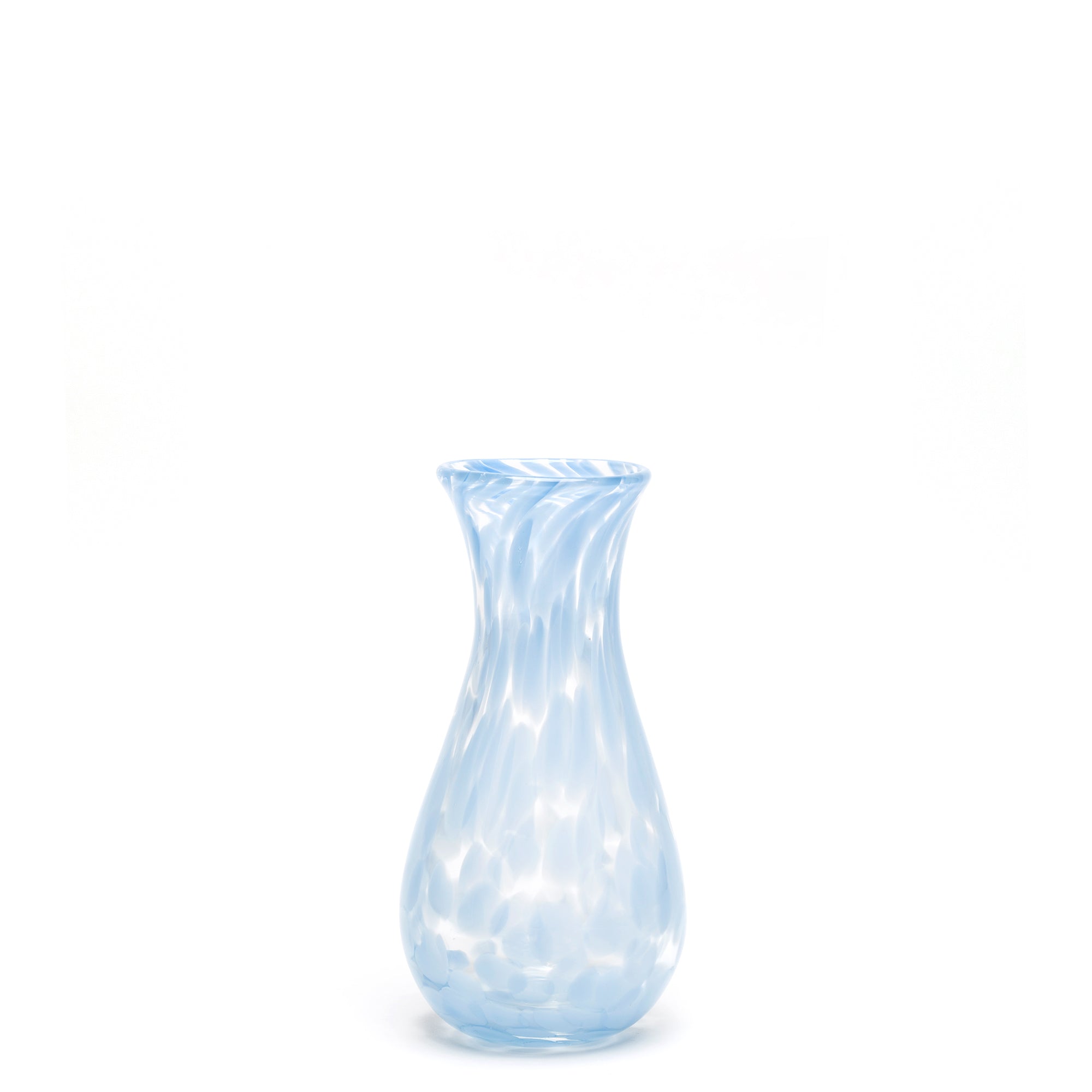 Sky Blue/Transparent Spotted Bud Vase