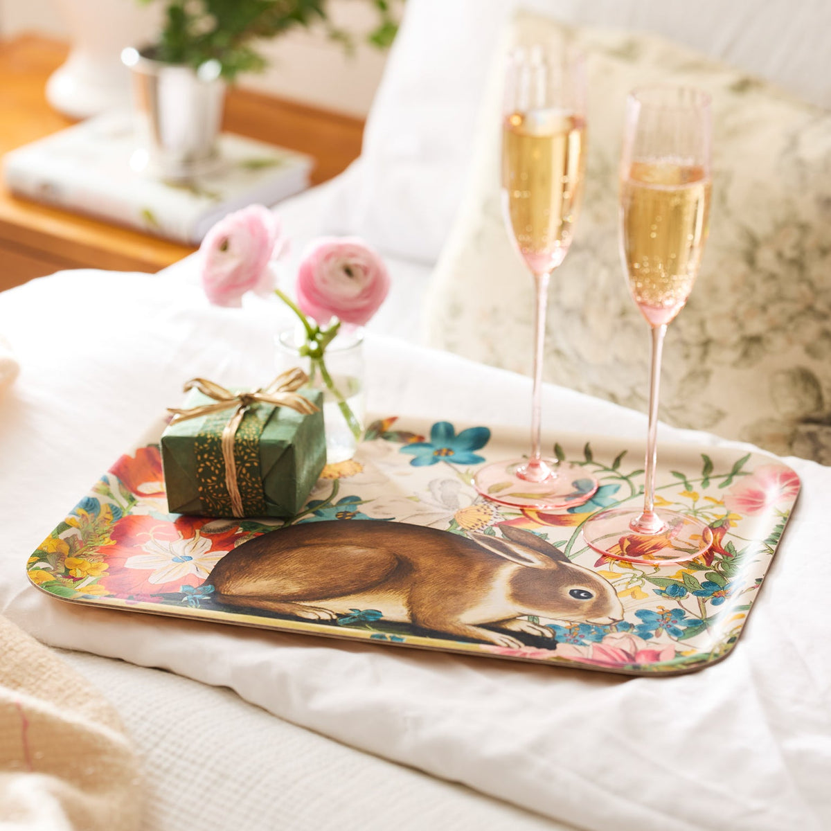Bunny Maximus Large Rectangular Birchwood Tray