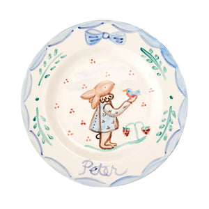 Bunny Plate in Blue, 7.5"