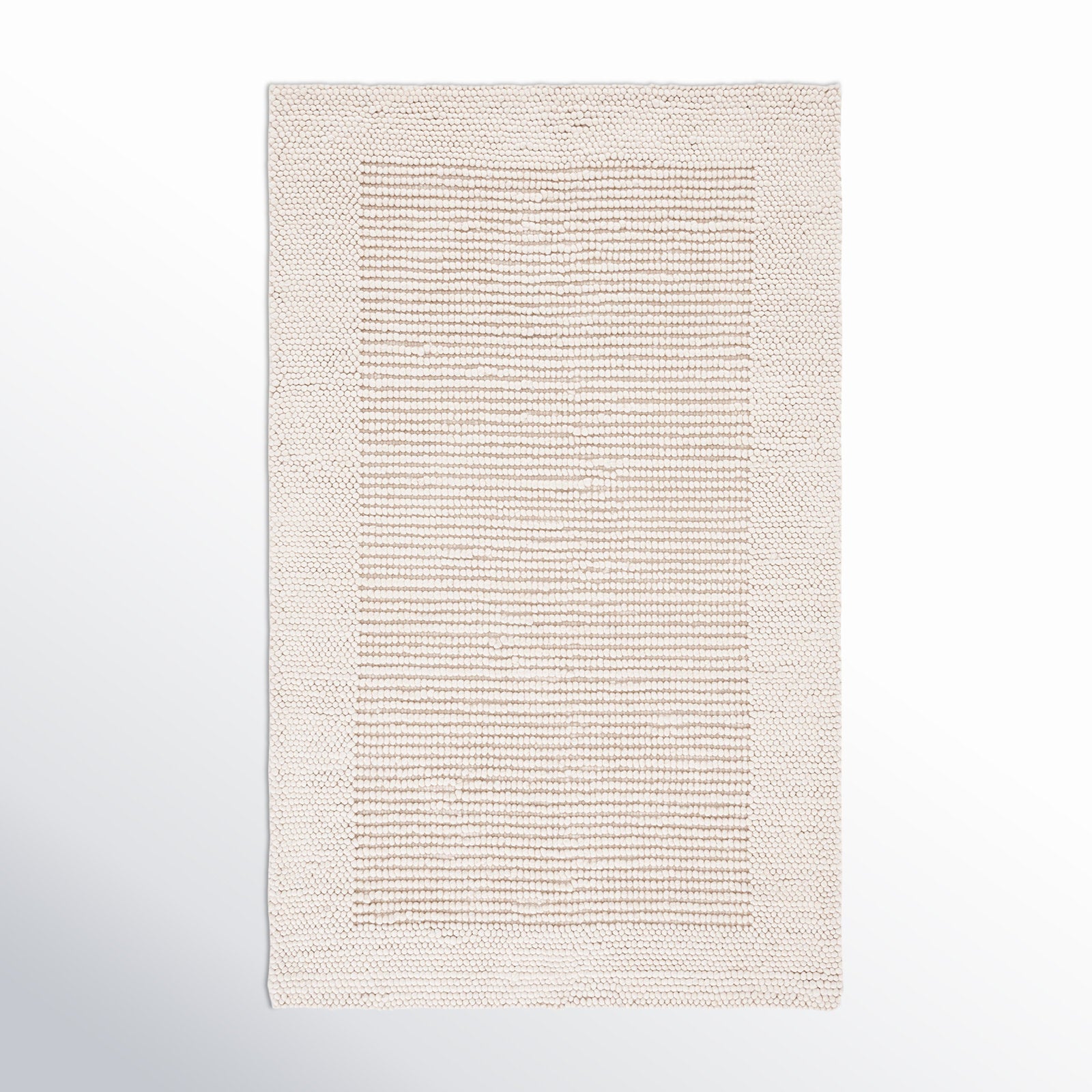 Burdick Handwoven Wool/Cotton Area Rug in Ivory/Beige
