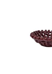 Burgundy Basketweave Bowl