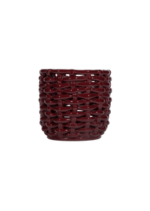 Burgundy Basketweave Planter