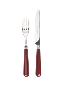 Late Afternoon Burgundy Knife and Fork Set