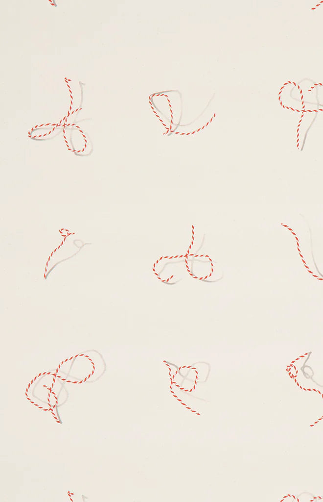 Butcher String Wallpaper in Red & White