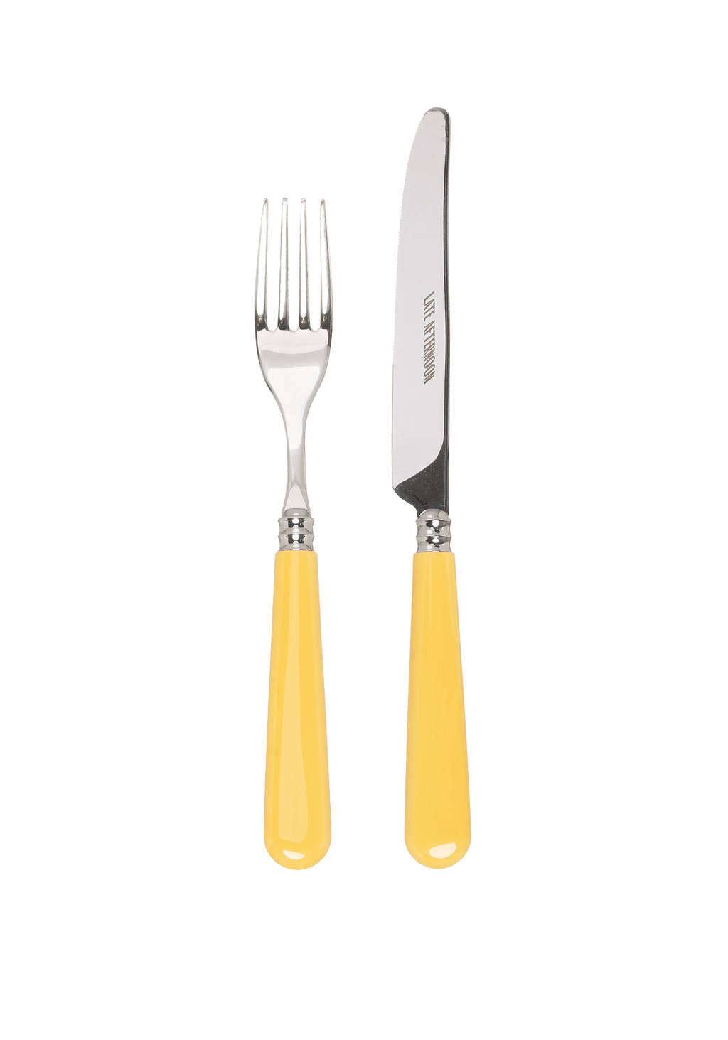 Late Afternoon Butter Yellow Knife and Fork Set