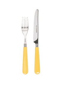 Late Afternoon Butter Yellow Knife and Fork Set