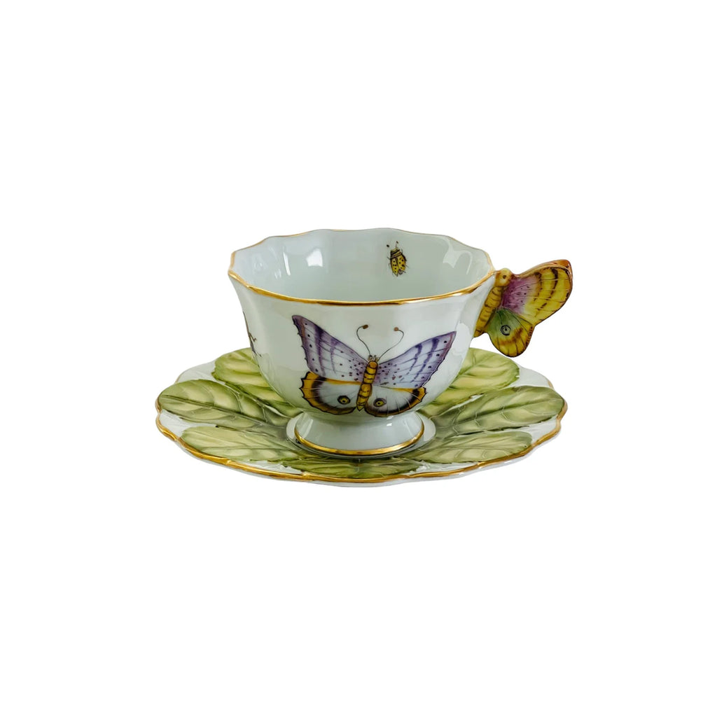 Butterfly Handle Cup & Saucer in Multi