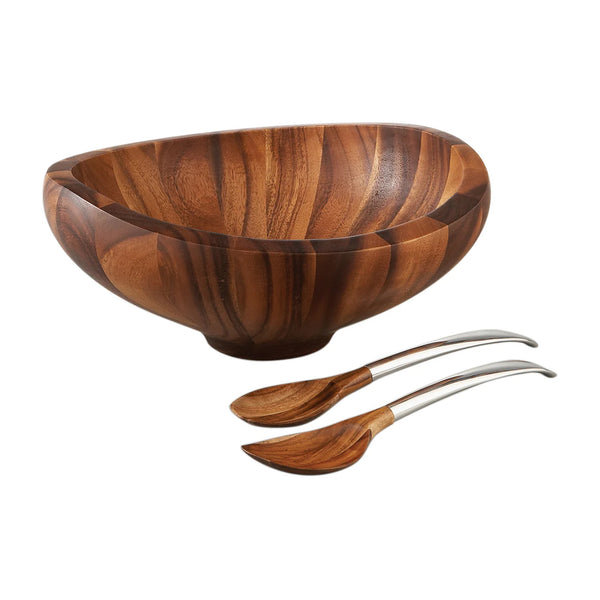 Nambe Butterfly Salad Bowl with Servers