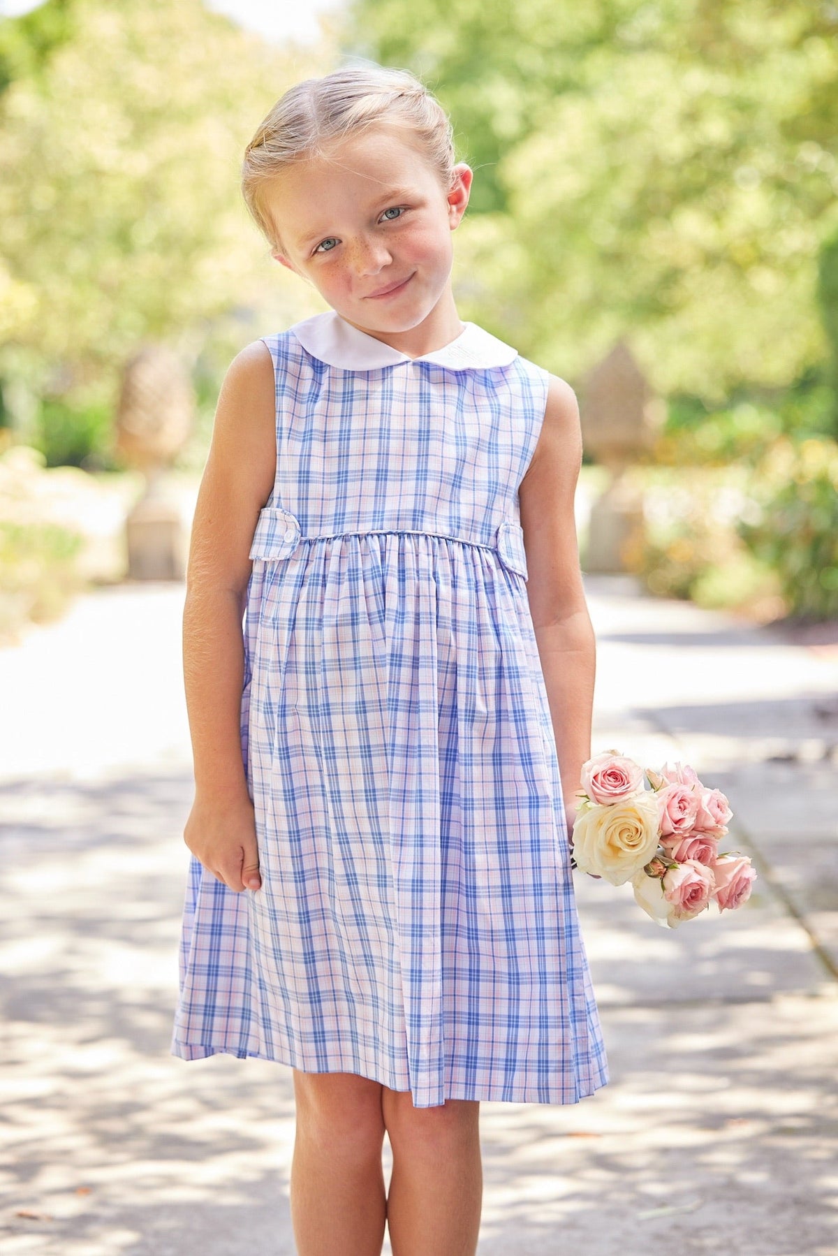 Button Tab Nantucket Dress Albany Plaid