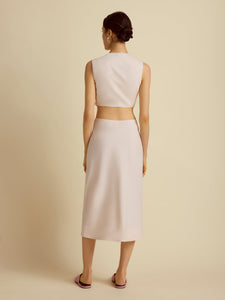 Cotton Twist Dress in Ecru