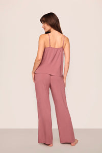 Gisele Cami/Pant PJ Set in Berry Blush & Ivory