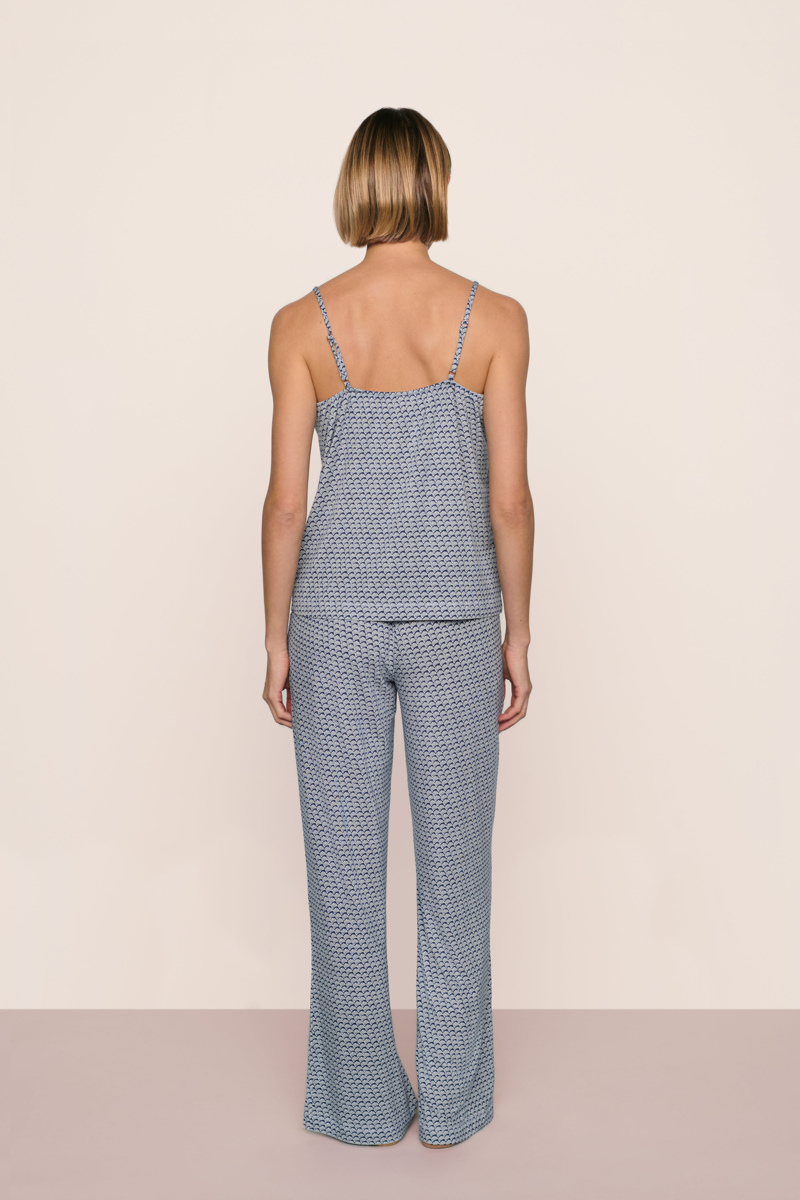 Gisele Printed Cami/Pant PJ Set in Seashell Navy