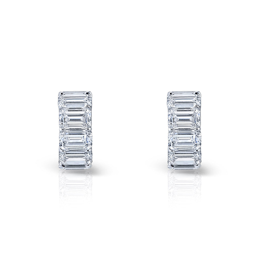 Emerald Cut Huggie Earring