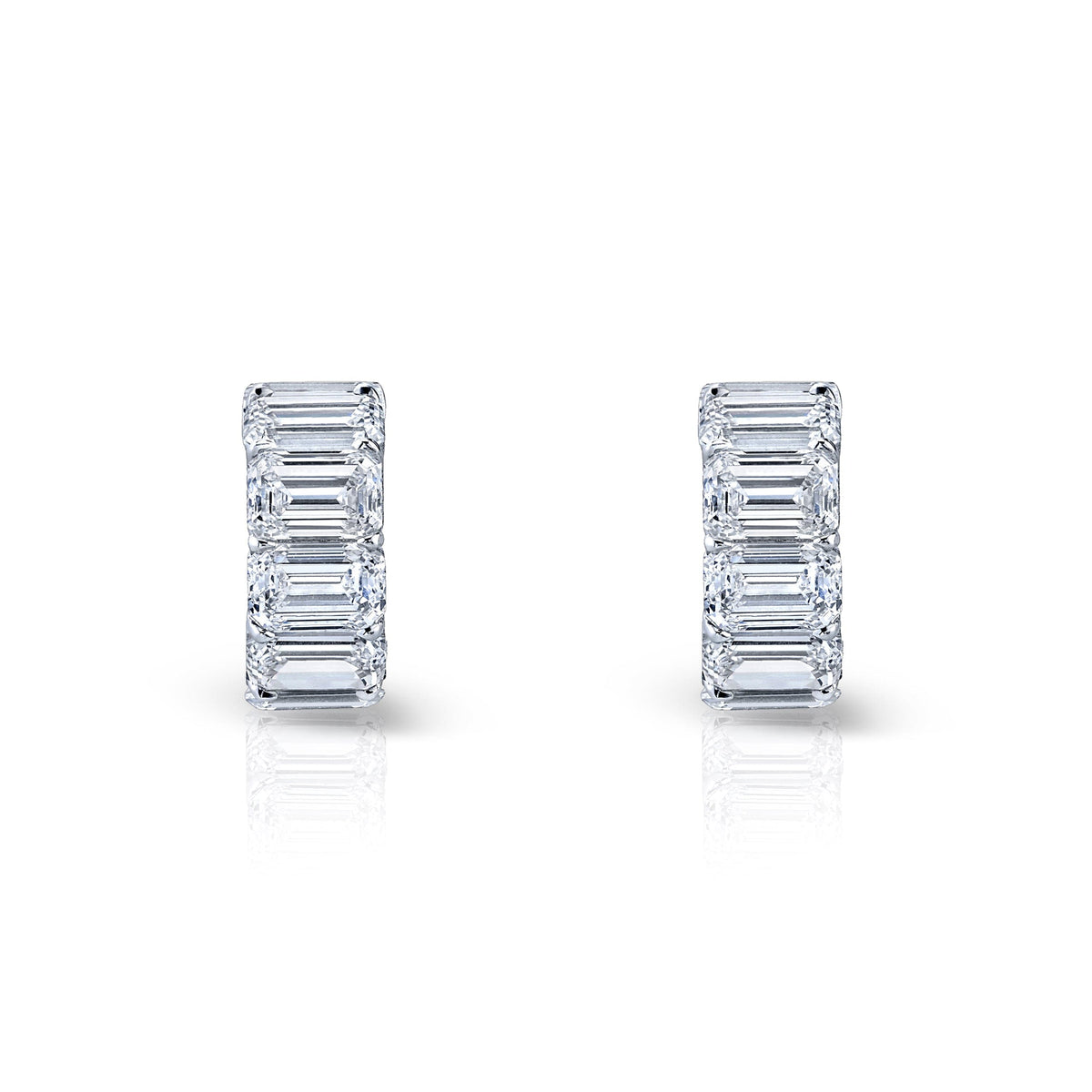 Emerald Cut Huggie Earring