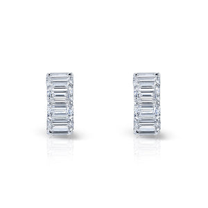 Emerald Cut Huggie Earring