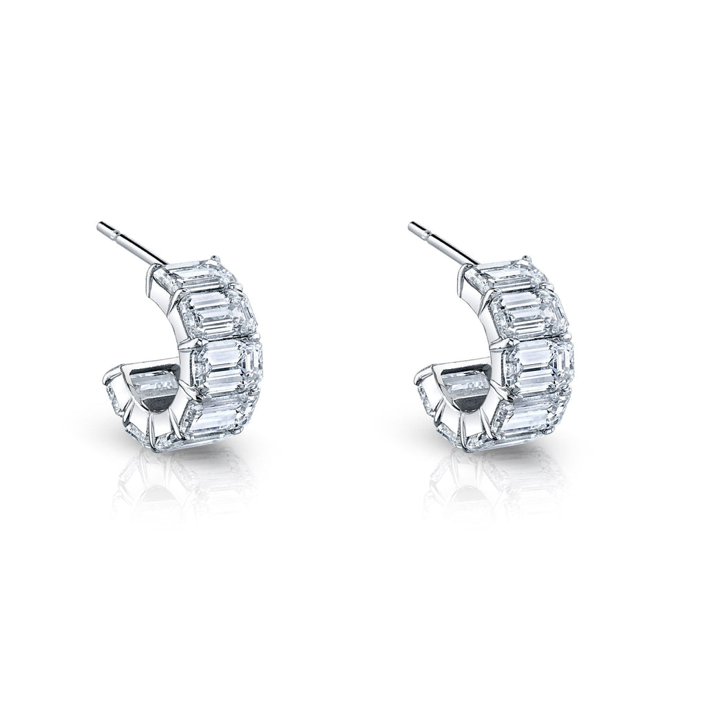 Emerald Cut Huggie Earring