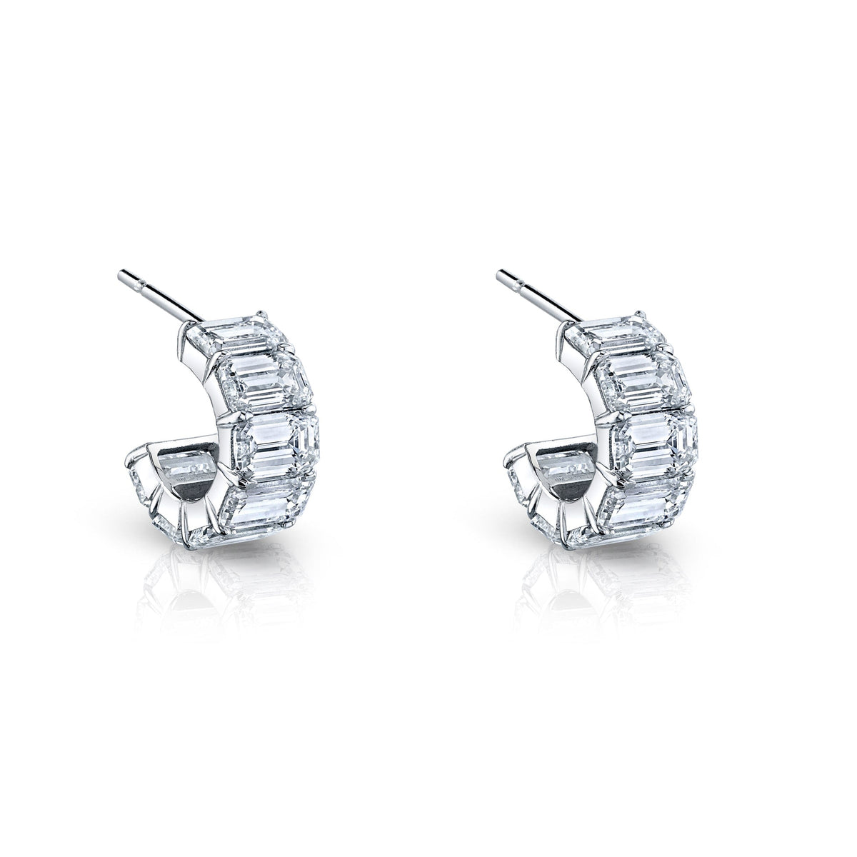 Emerald Cut Huggie Earring