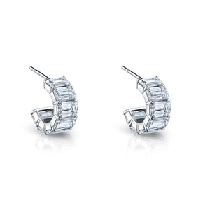 Emerald Cut Huggie Earring