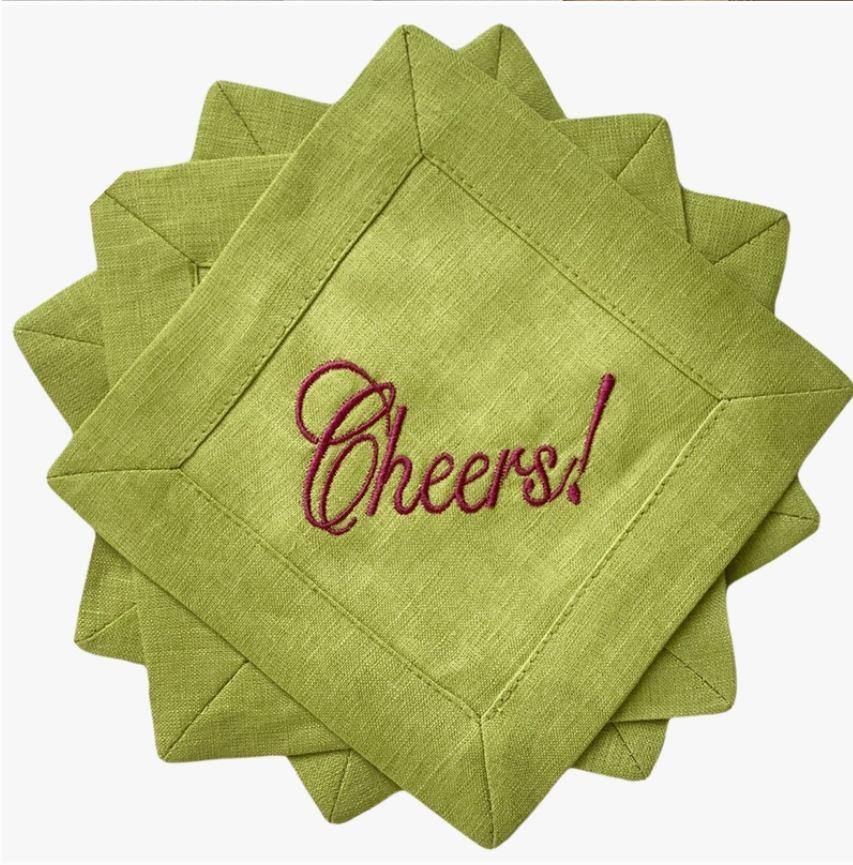 Arte Italica ~ Cocktail Napkin sets ~ Cheers Citron (Magenta) Cocktail Napkin Set of 4, Price $42.00 in New Orleans, LA from Friend & Company