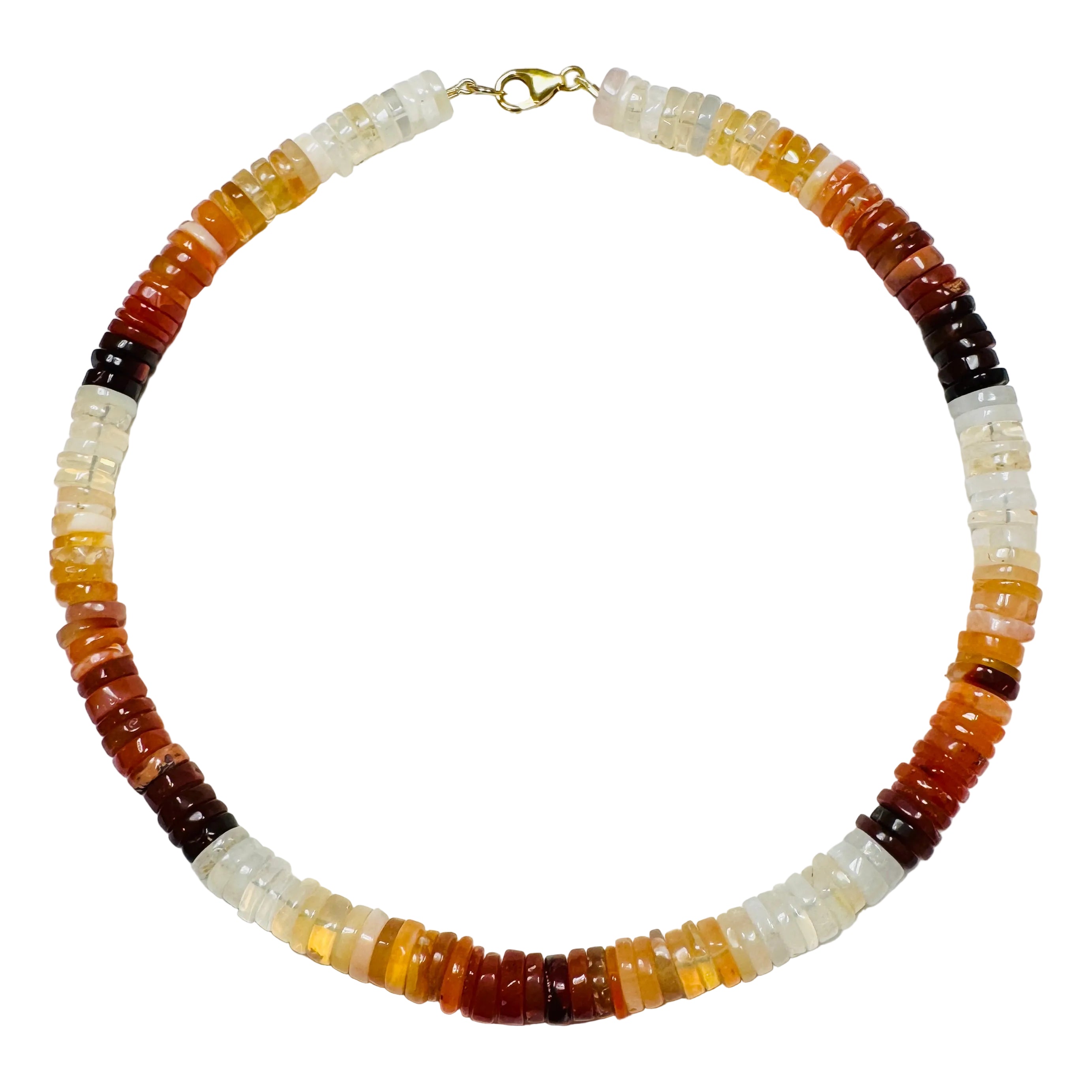 Fire Opal Heishi Necklace