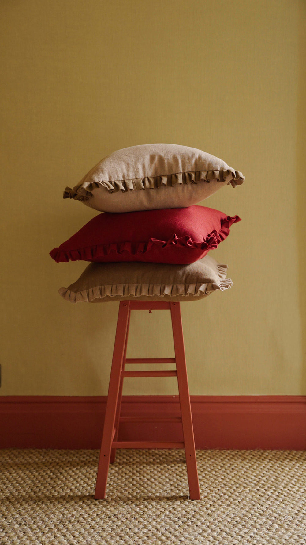 Tawny Gold Cushion with Bronze Frill