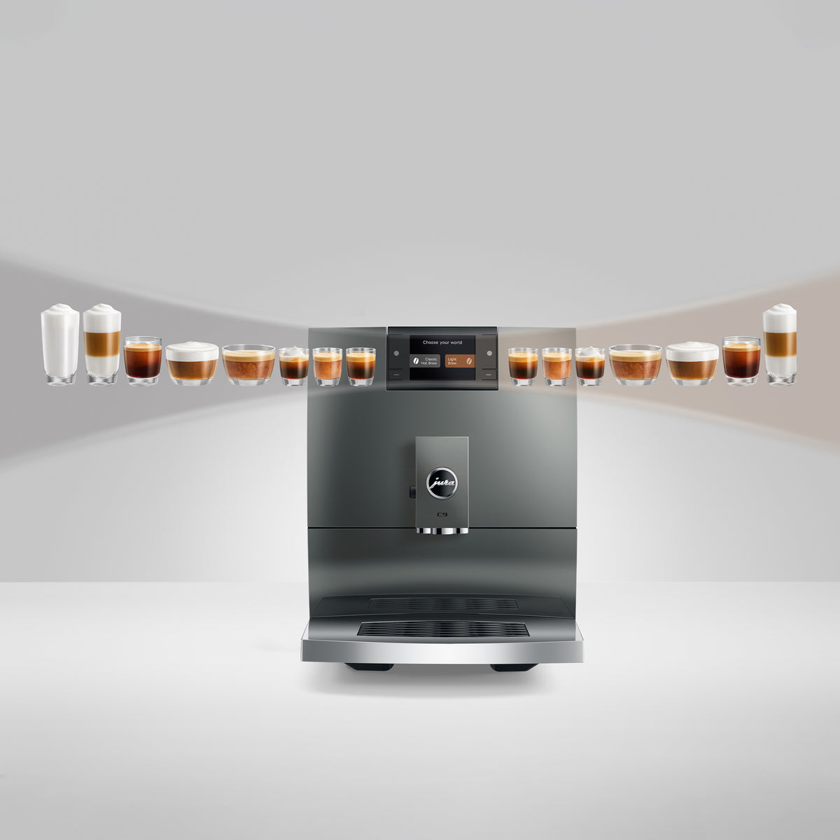 C9 Fully Automatic Coffee Machine in Piano Inox
