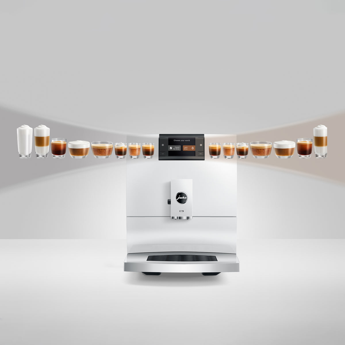 C9 Fully Automatic Coffee Machine in Piano White