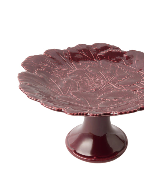 Vine Leaf Cake Stand in Burgundy