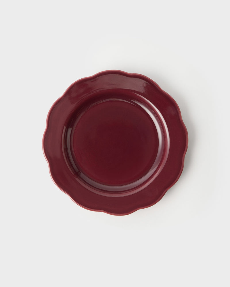 Fiore Dessert Plate in Burgundy