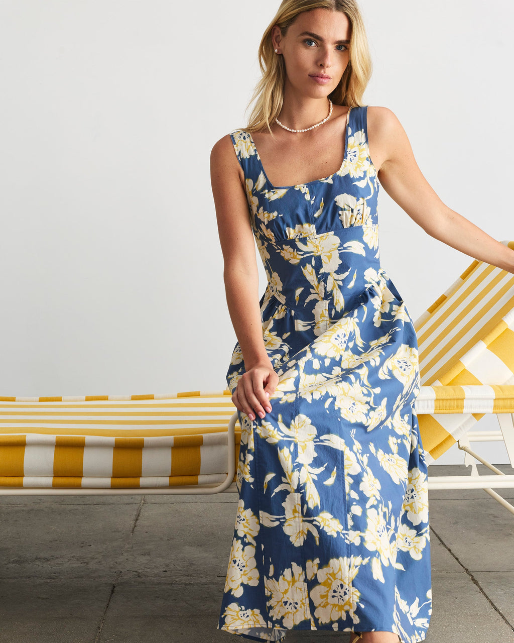 Cadence Dress in French Blue Multi
