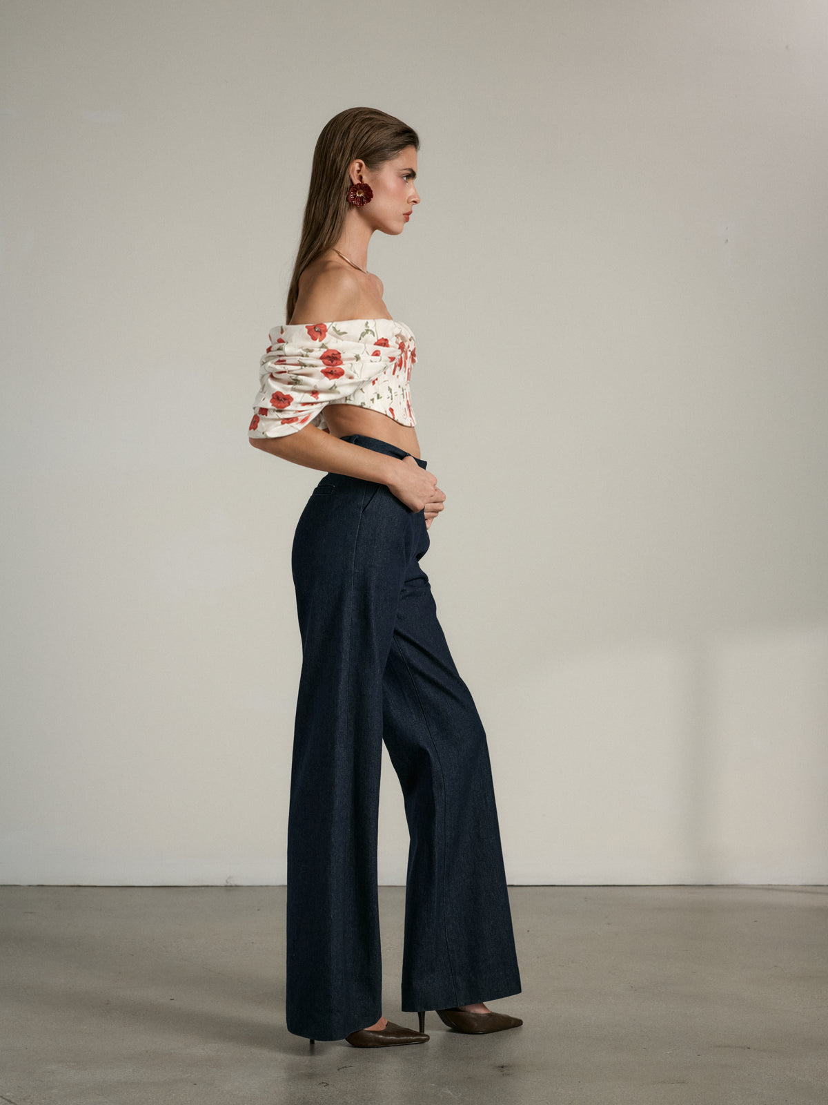 The Cadiz Top in Red Poppy Print