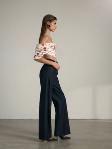 The Cadiz Top in Red Poppy Print