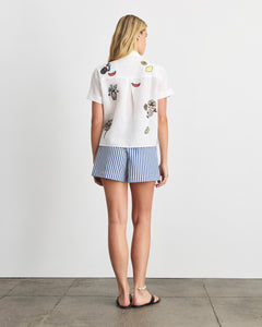 Callum Top in Optic White