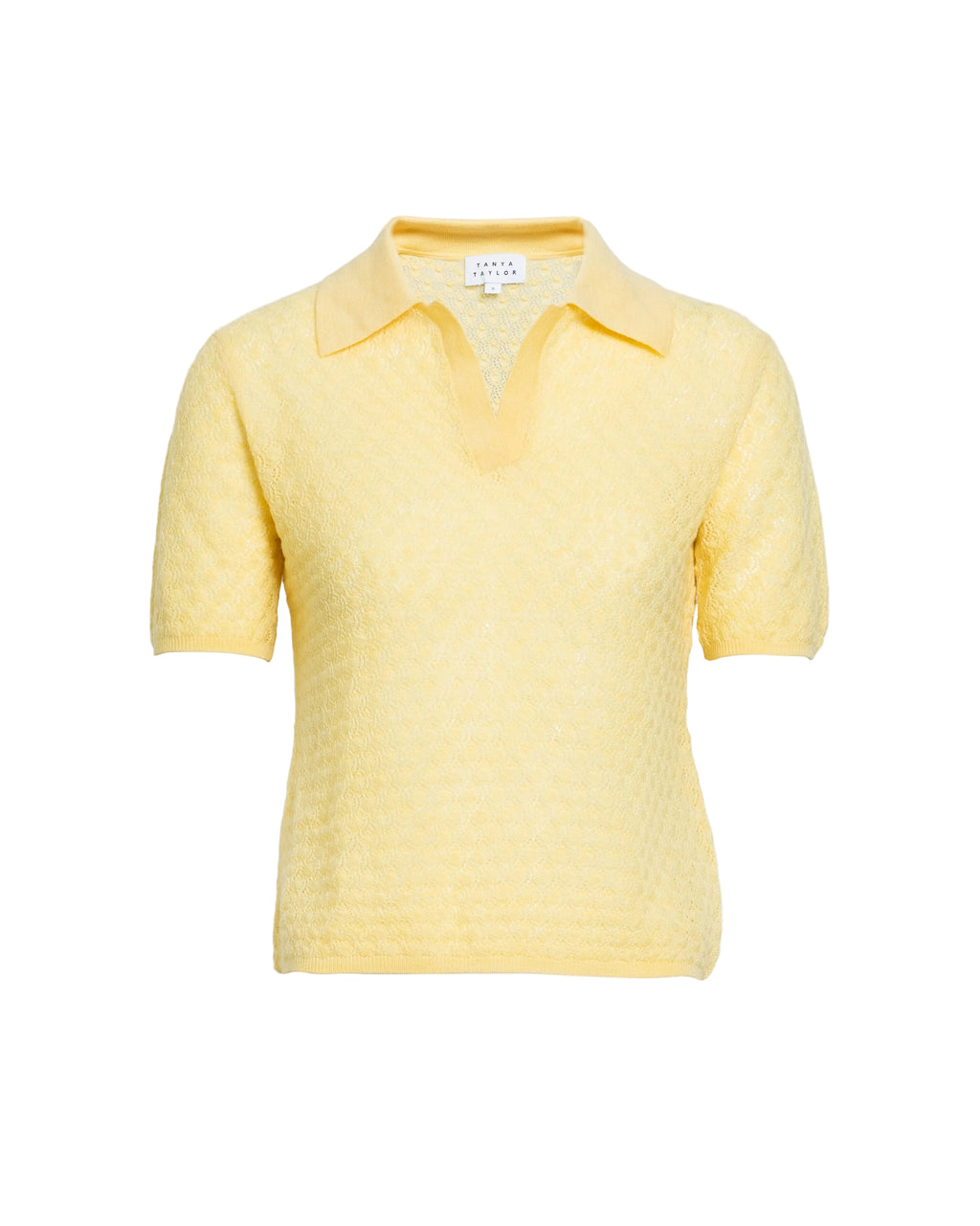 Camilla Pointelle Knit Top in Lemon Meringue