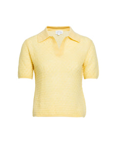 Camilla Pointelle Knit Top in Lemon Meringue