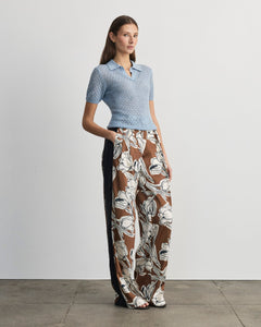 Camilla Pointelle Knit Top in Powder Blue