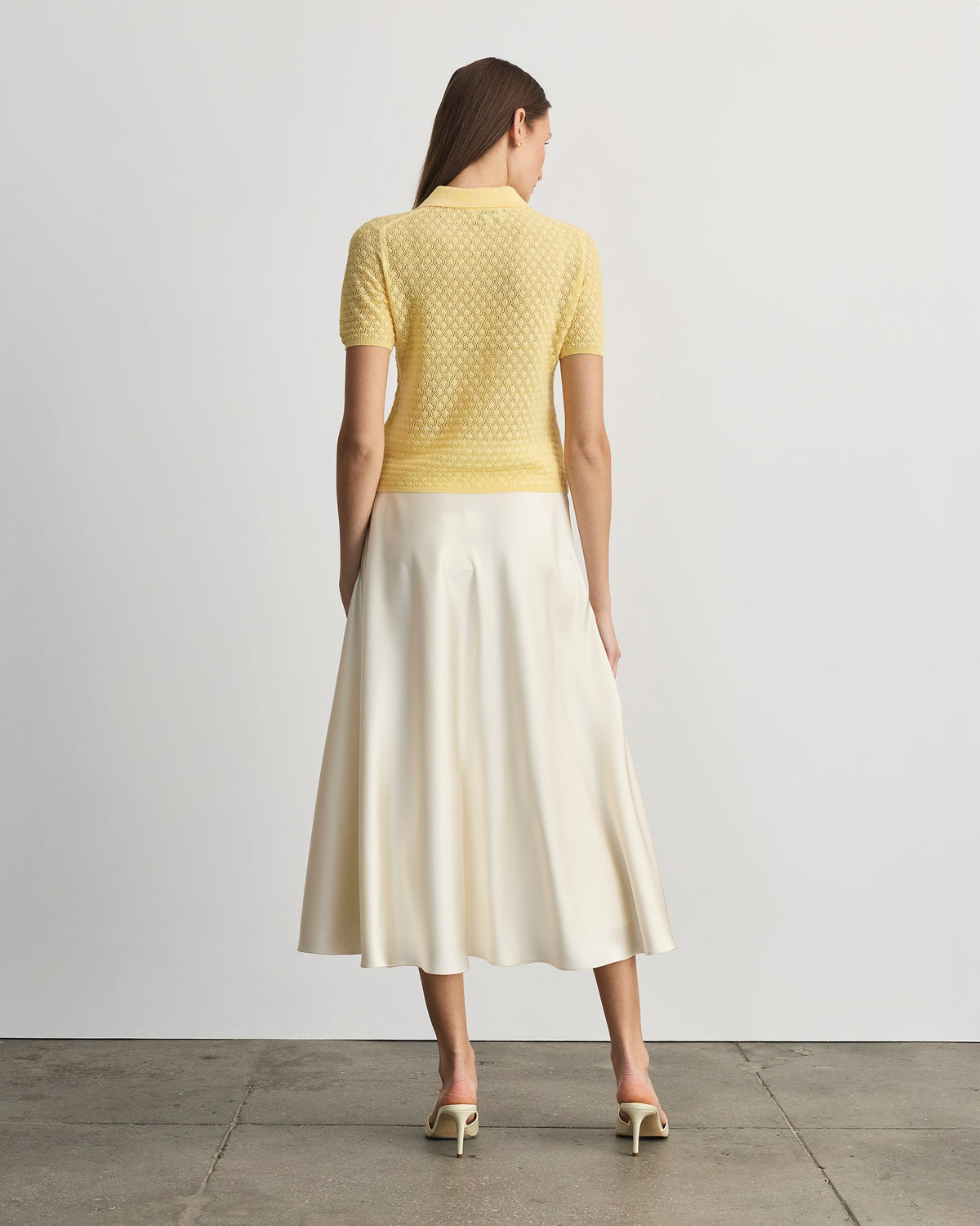 Camilla Pointelle Knit Top in Lemon Meringue
