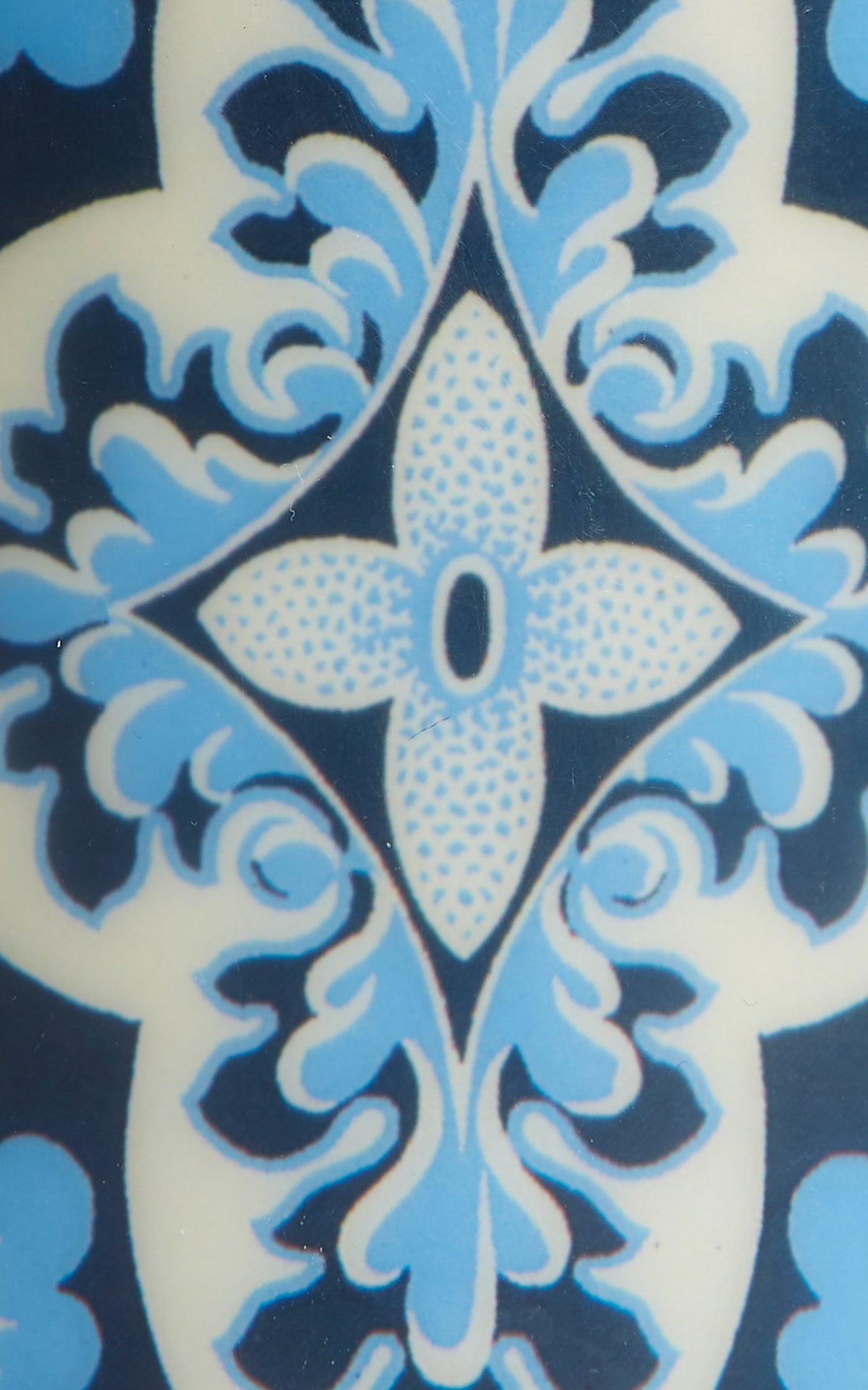 Printed Pillar Candle in Palazzo Blue