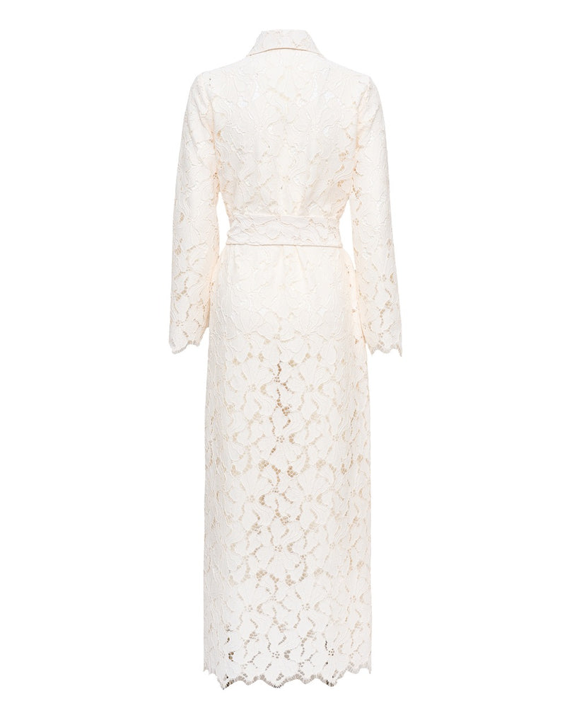 Emilia Duster Coat in Lace Clouds