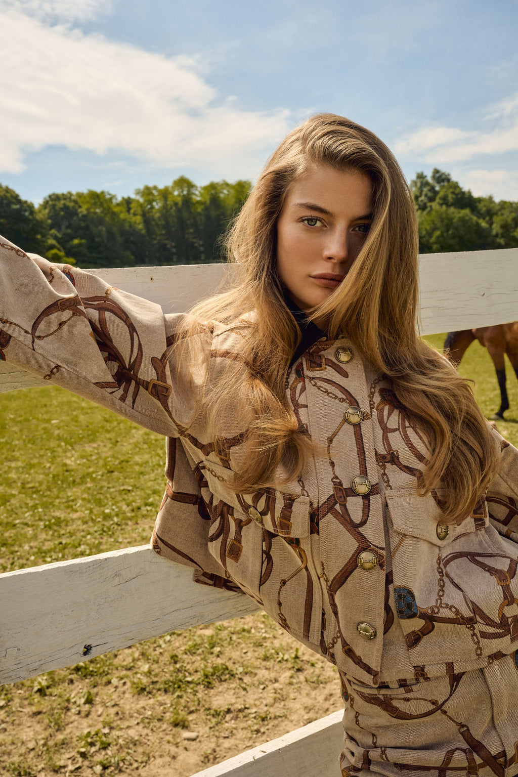 Ruben Jacket in Equestrian Scarf Ginger