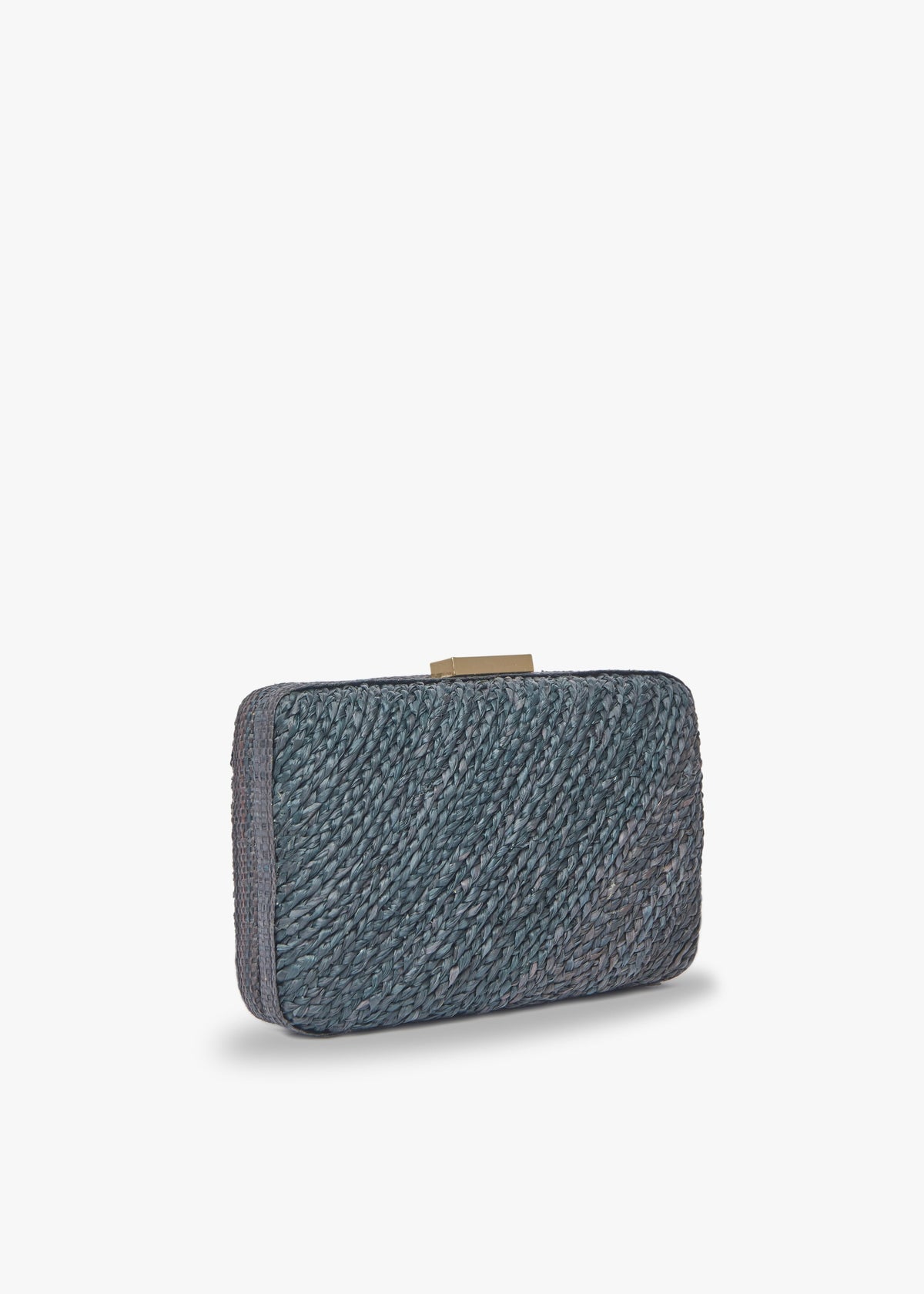 Carmen Woven Straw Clutch Bag in Black